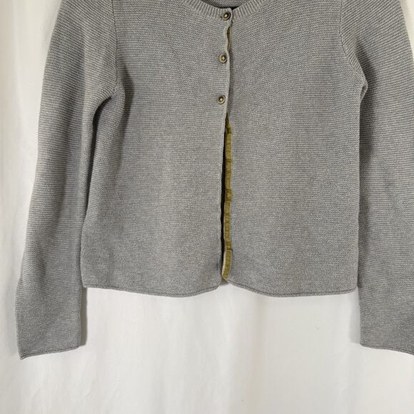 Mini Boden Cardigan Girl 11 12Y Grey Knit Button Front Long Sleeve Cashmere Cott - Picture 3 of 7